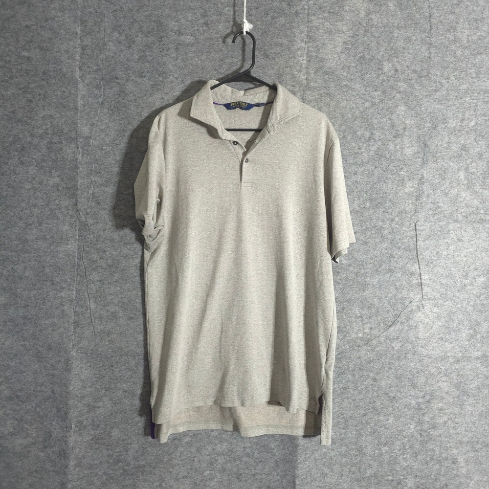 Polo Golf Ralph Lauren Herringbone Polo Shirt Mens Gray Large Casual Performance